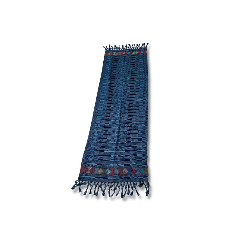 Fringed Scarf with Brocade