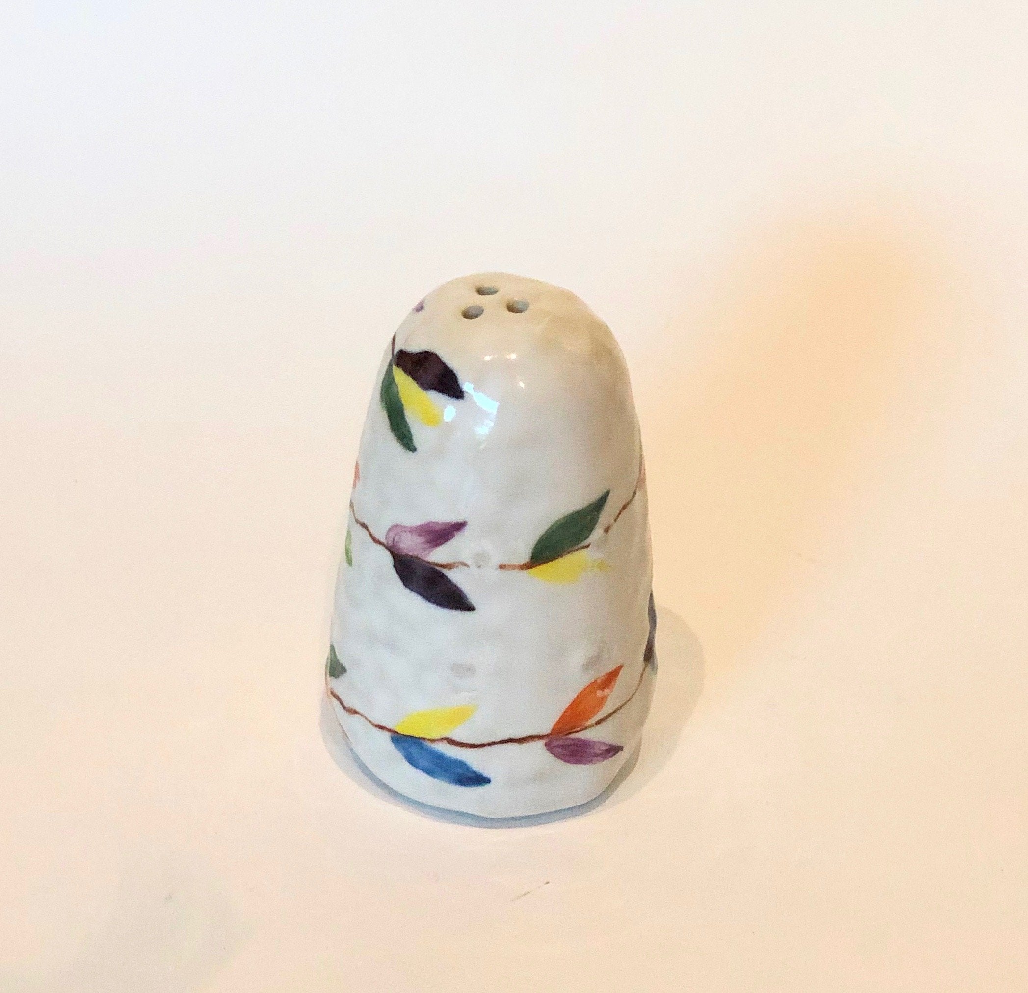Hand Painted Stoneware Country Salt and Pepper Shakers