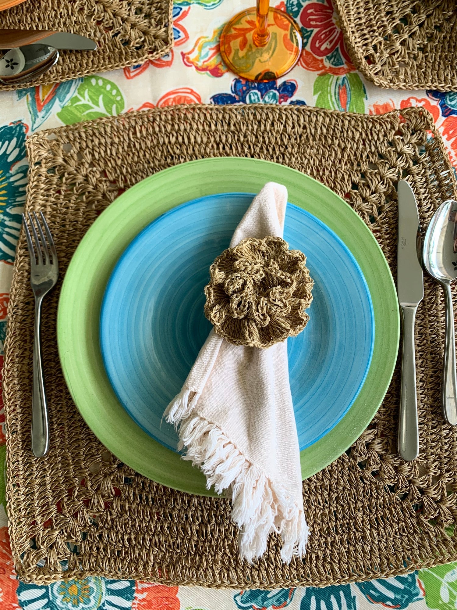 Set of 6 Square Fique Placemat