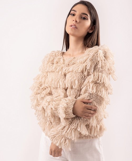 Eleo Fringe Knit Sweater