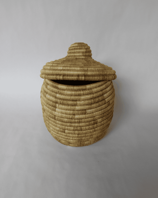 Hand-Woven Small Basket with Lid