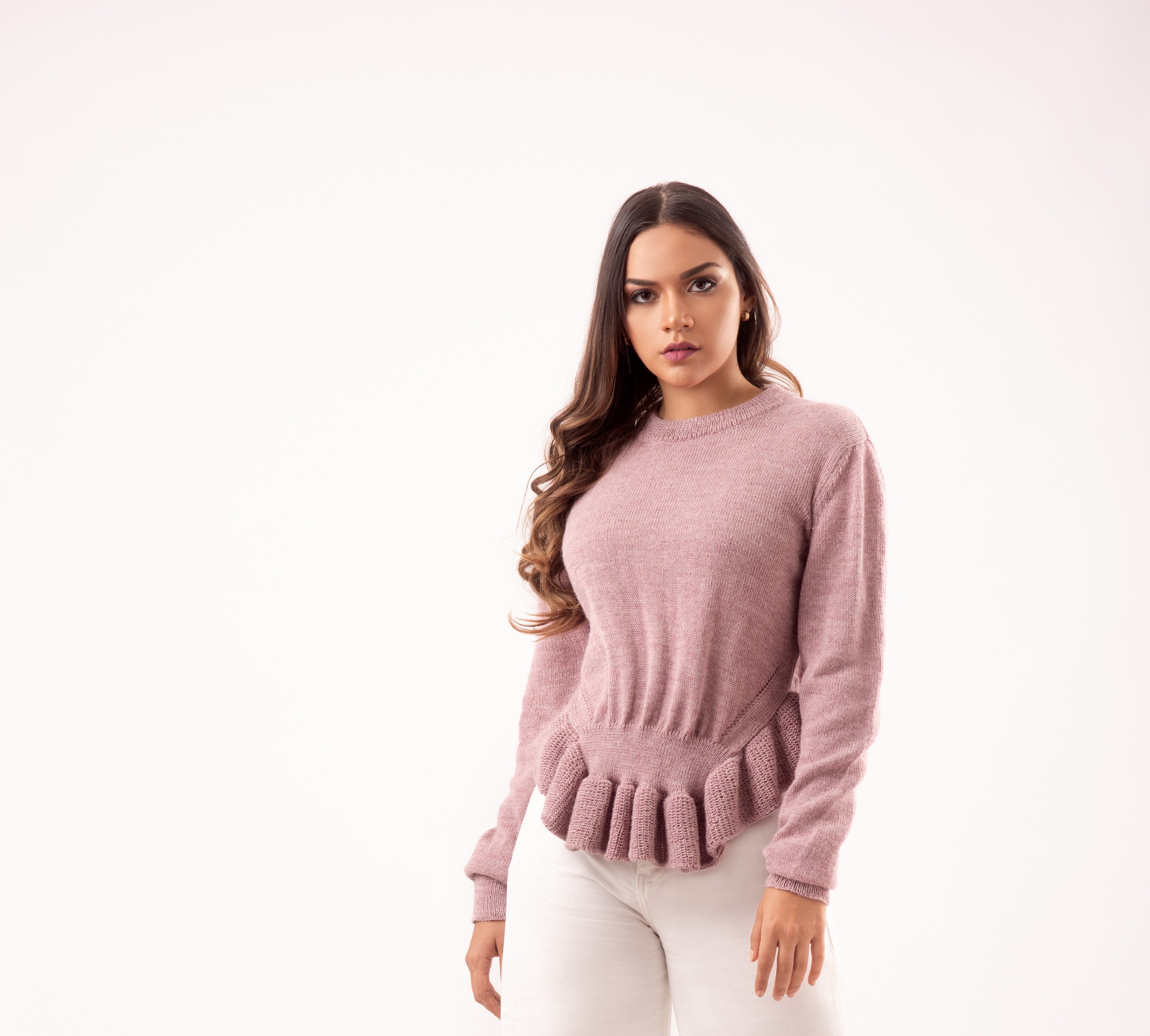 Luisa Ruched & Ruffled Onda Sweater