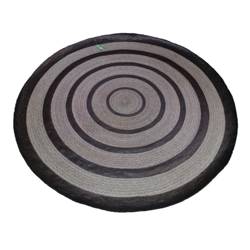 Round Black and White Area Rug