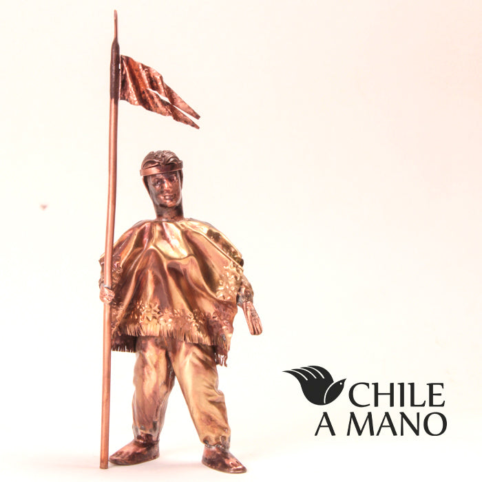 Mapuche Figurine with Flag