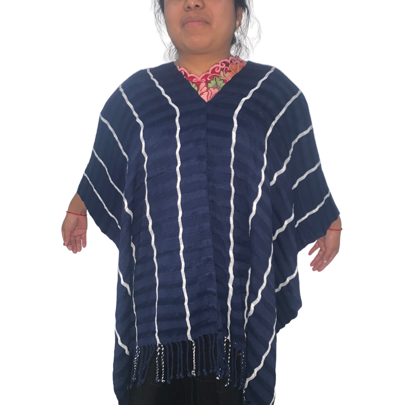 Two-Ply Blue Poncho