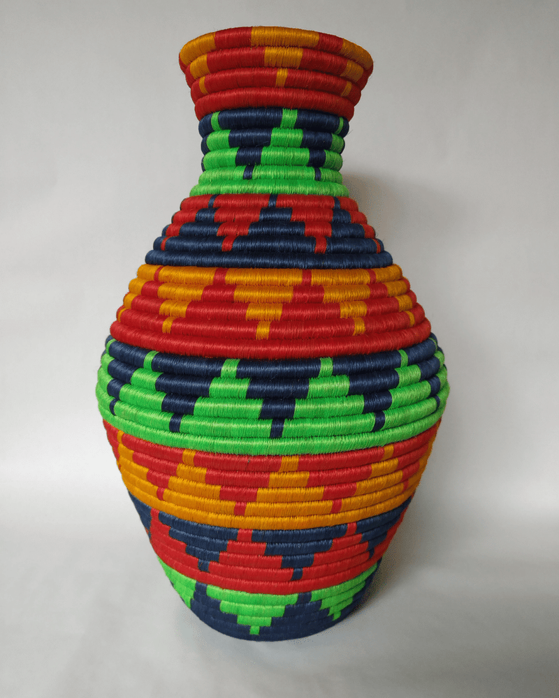 Hand-Woven  Bottle Neck Vase