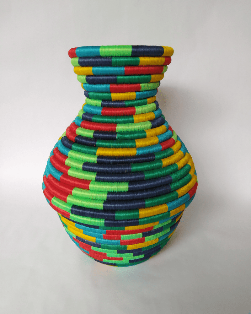 Hand-Woven Medium Sized Bottle Neck Vase