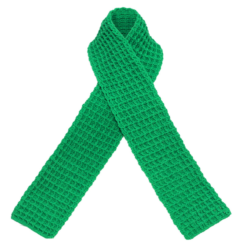 Waffle Crochet Scarf in Green