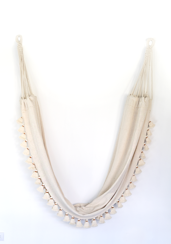 Handmade White Hammock with Copper Details
