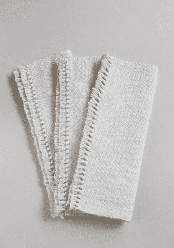 Hand Woven Zig Zag White Placemats Set of 4