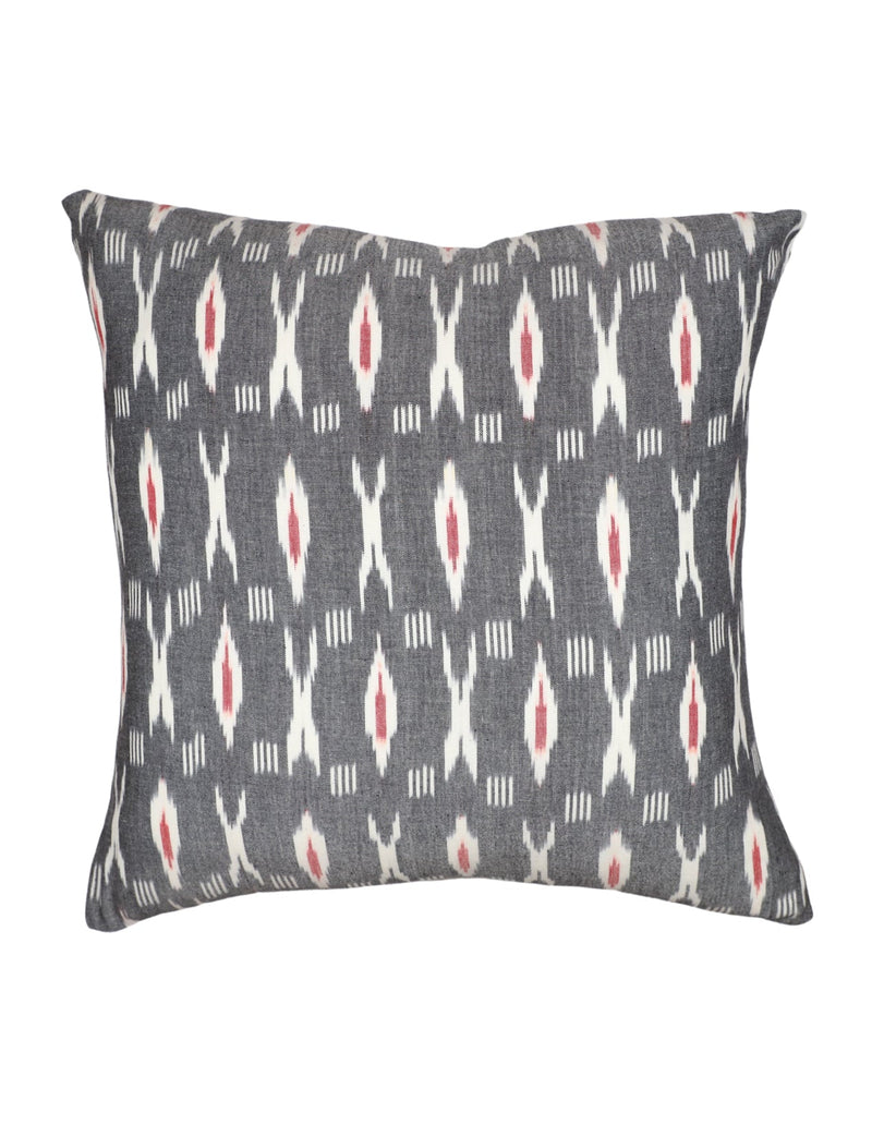 XO Grey & Red Throw Pillow Cover