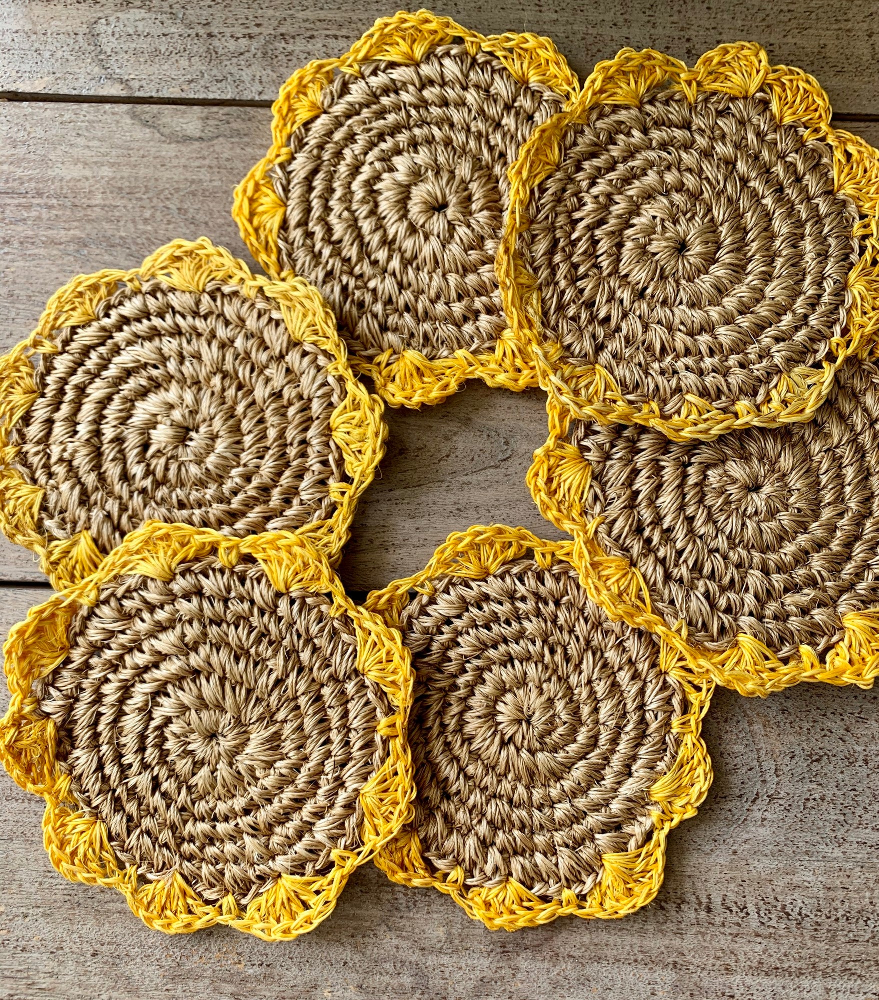 Yellow Petal Coaster Set of 6