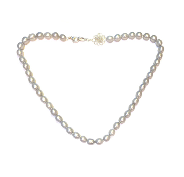Handmade Designer Gray Pearl Mask Chain/Necklace