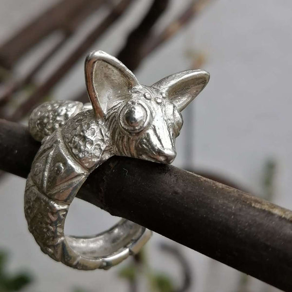 Sterling Silver Cacomixtle Adjustable Ring