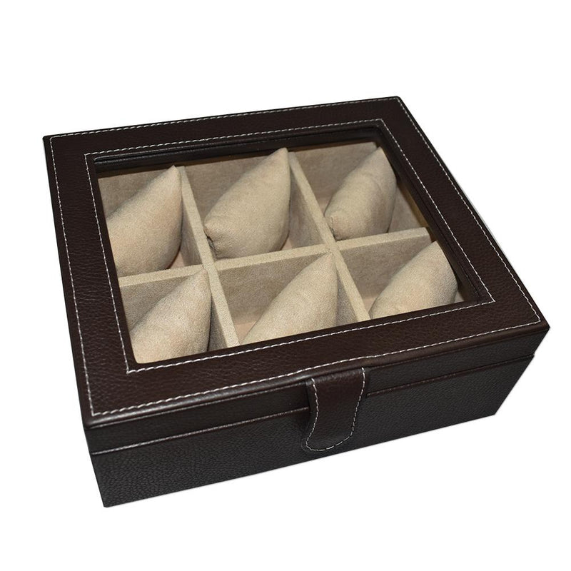 Leather Box with Glass Lid - 6