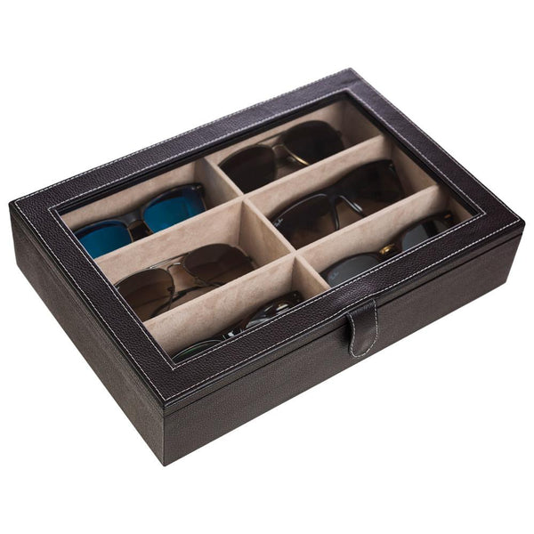 Leather Box with Glass Lid for Glasses - 6