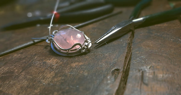 Pink Beetle Necklace