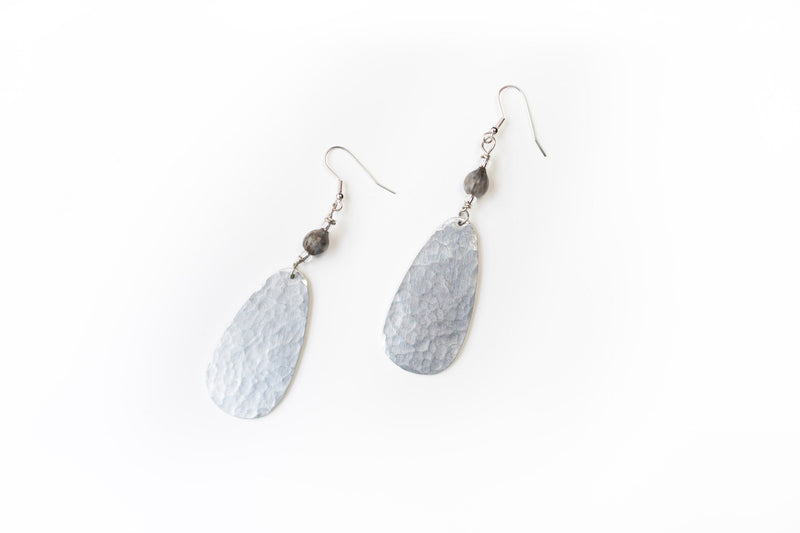 Ellipse Hammered Aluminum  Earring