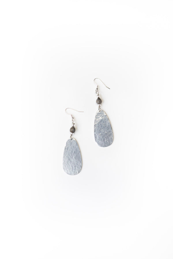 Ellipse Hammered Aluminum  Earring