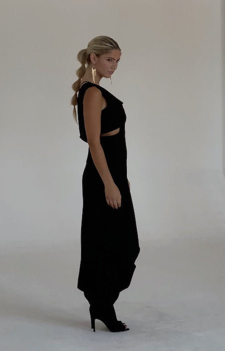APHRODITE Noir Grecian Dress