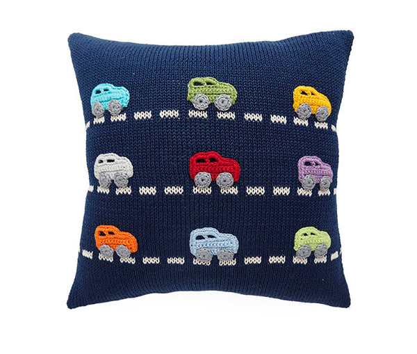 Hand Knitted Mini Car 10" Pillow