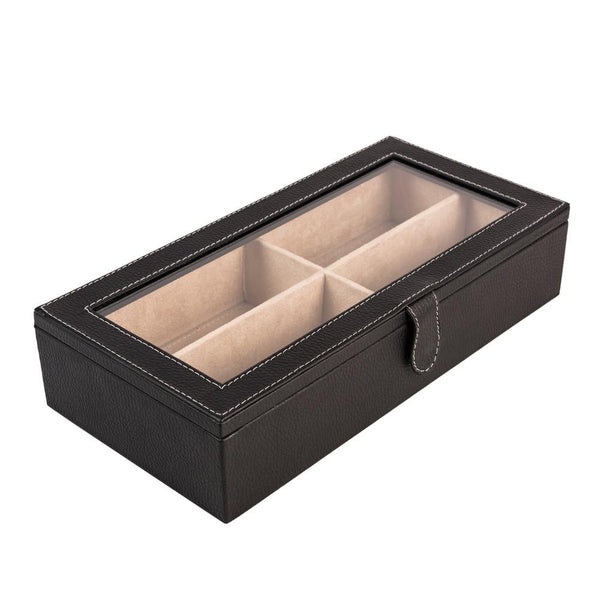 Leather Box with Glass Lid for Glasses - 4