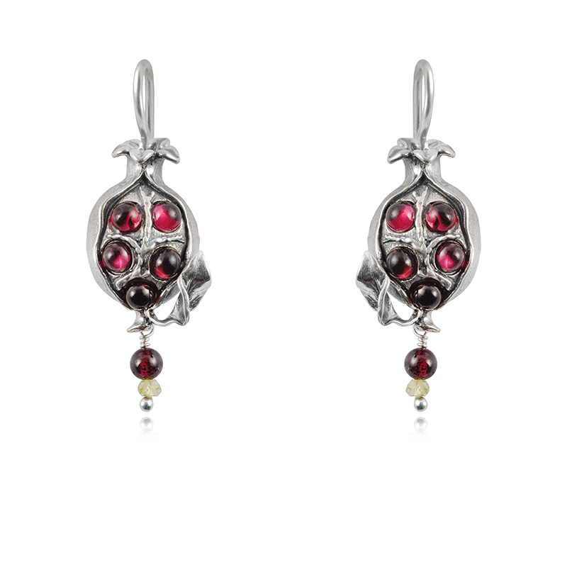 Pomegranate  Earrings in Sterling Silver