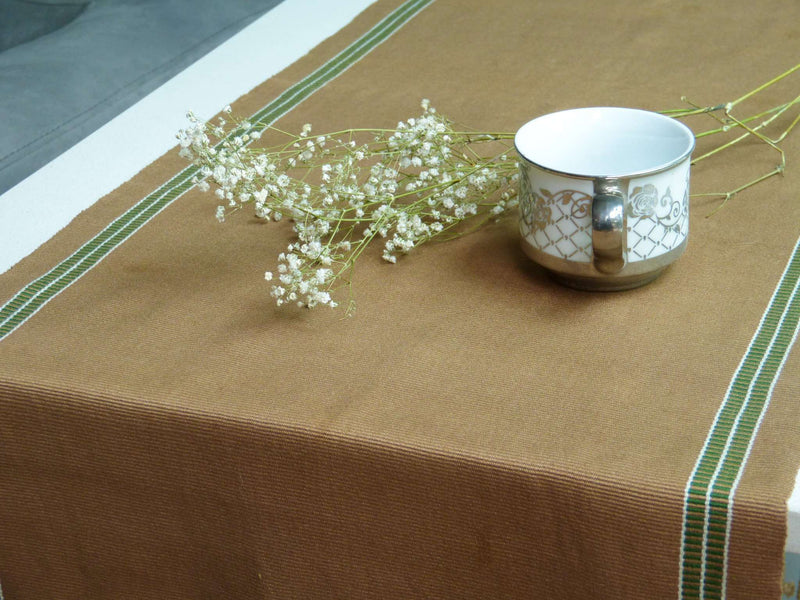 Brown Table Runner Hand-Woven in Loom