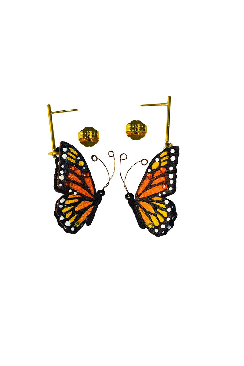 3D Monarch Butterfly Earrings