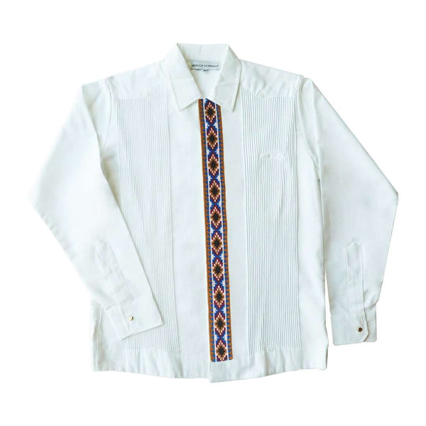 Presidential Guayabera with Hand Embroidered Rhombus