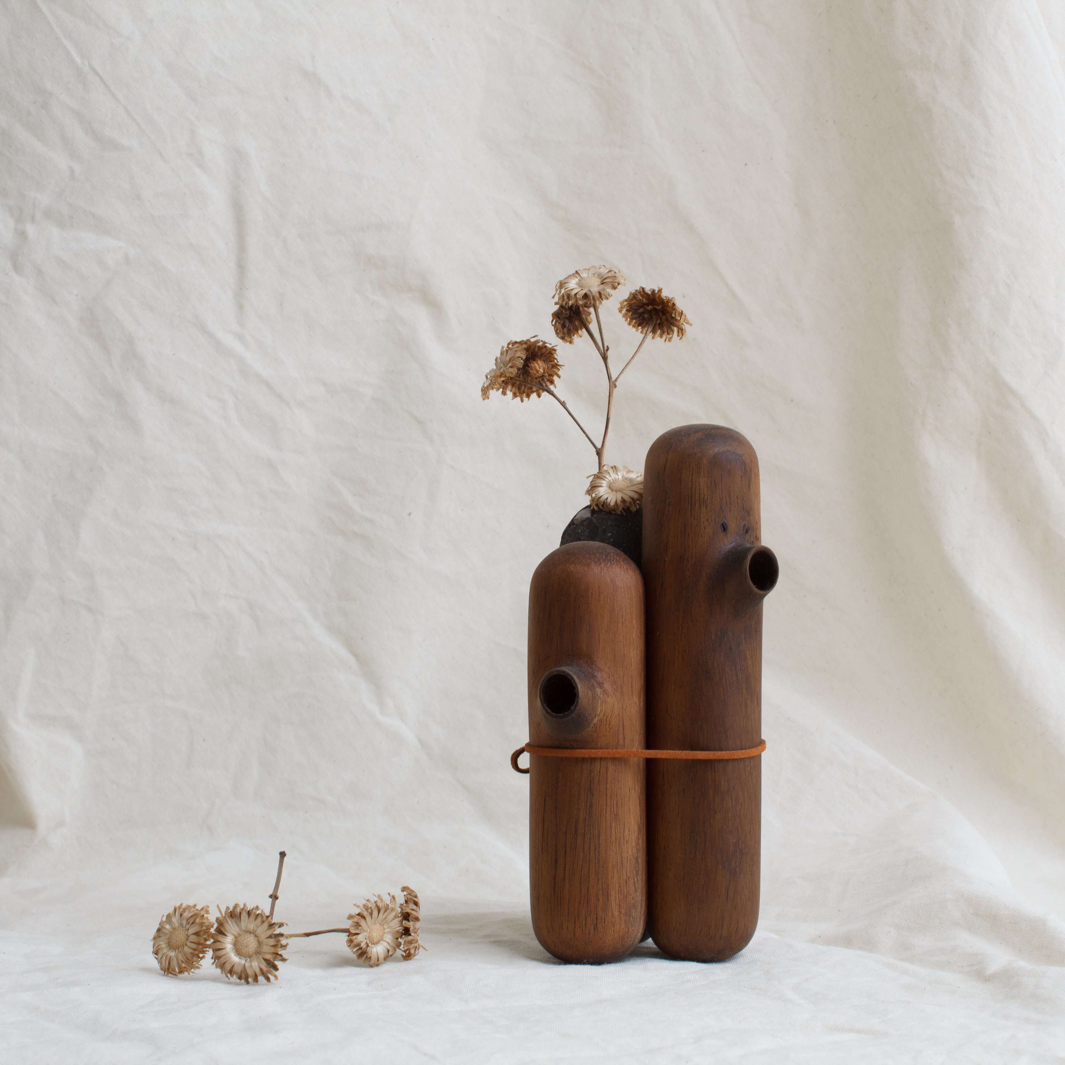 Wooden T Vase