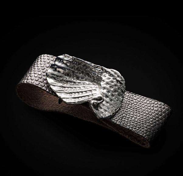 Texture Bracelet Bronze with Synthetic Band